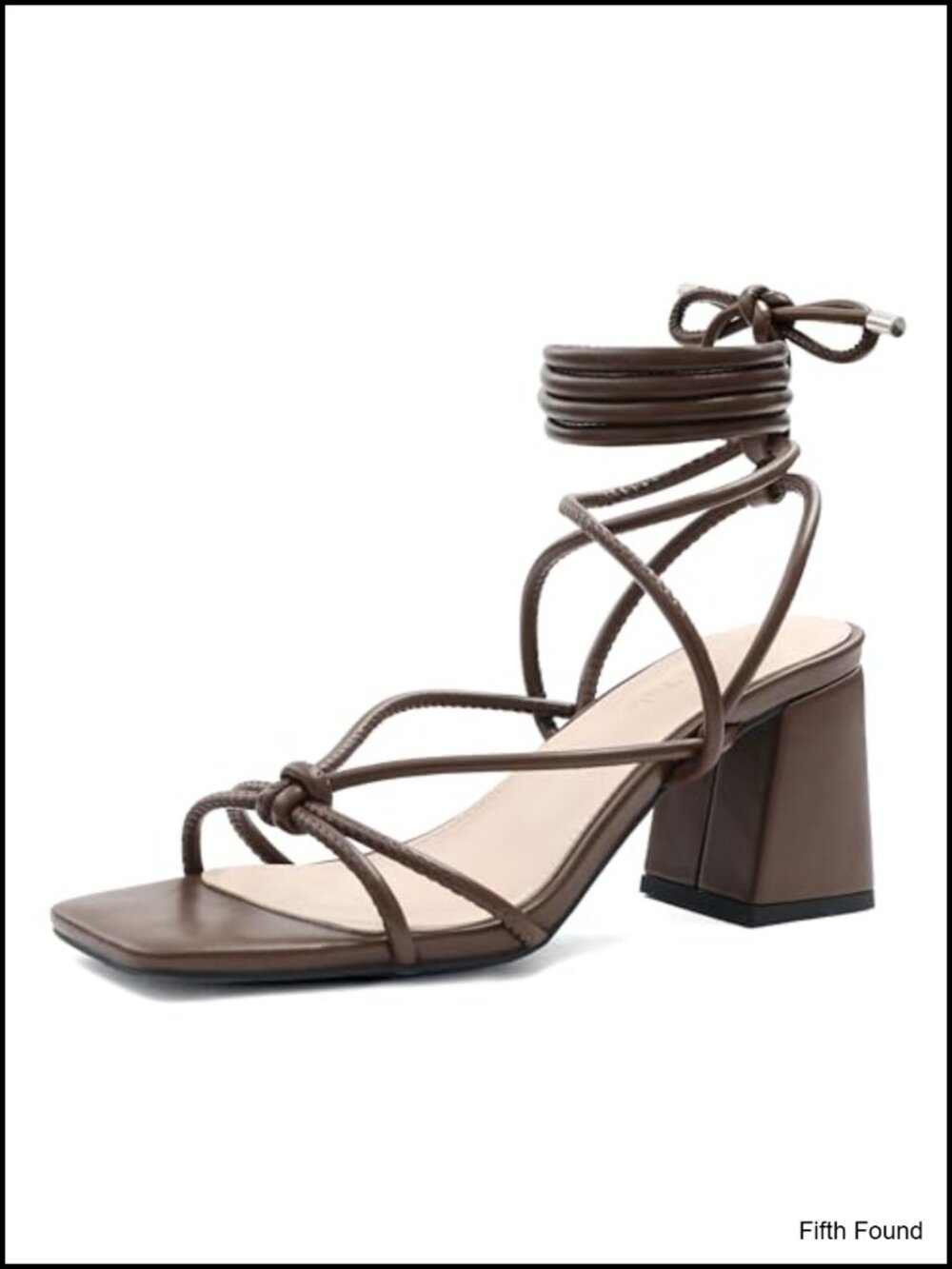 Chunky Block Heel Square Open Toe Criss Cross Lace Up Gladiator Sandals